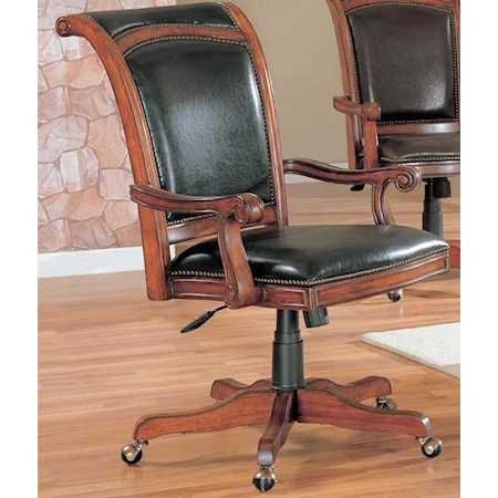 High Back Office Chair w/ Upholstered Seat